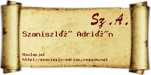 Szaniszló Adrián névjegykártya